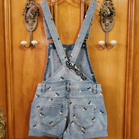 DISNEY PARKS MICKEYS ALL OVER FACES DENIM OVERALLS - Picture 3 of 4